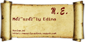 Mészöly Edina névjegykártya
